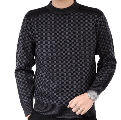 Eleganter Kariert Fleece Pullover für Herren | Ideal für den Winter