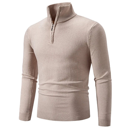 Lässiger Slim Fit Viertel Reißverschluss Pullover mit Elastischem Kragen für Herren | Ideal für den Winter