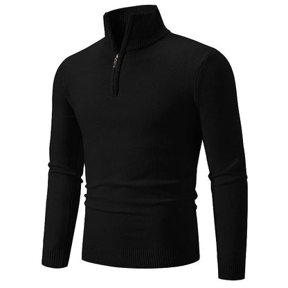 Lässiger Slim Fit Viertel Reißverschluss Pullover mit Elastischem Kragen für Herren | Ideal für den Winter