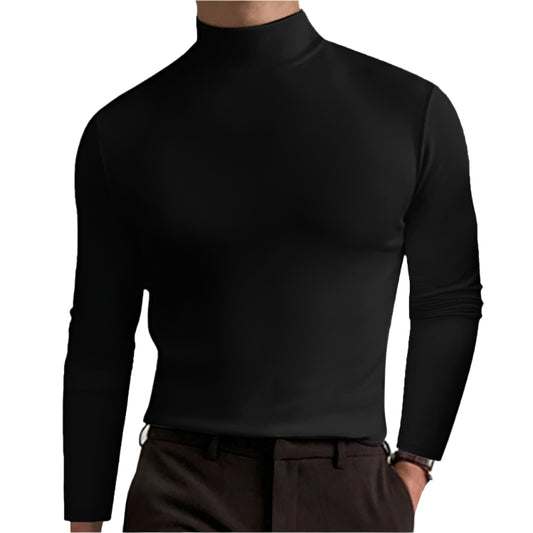 Schmal Geschnittener Pullover Mit Hohem Kragen Aus Seide Für Herren | Ideal für den Winter