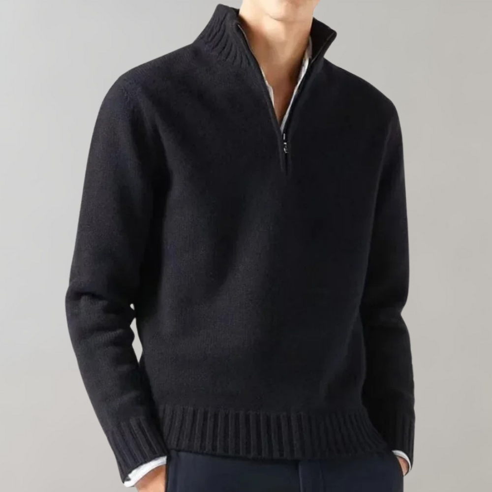 Warmer Fleece Pullover mit Reißverschluss für Herren | Ideal für den Winter