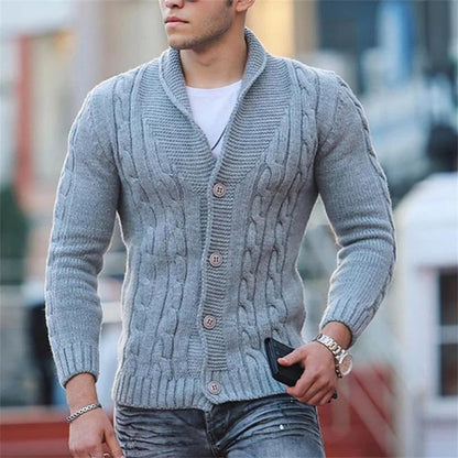 Lässiger Slim Fit Strick Cardigan mit Knöpfen für Herren | Ideal für den Winter