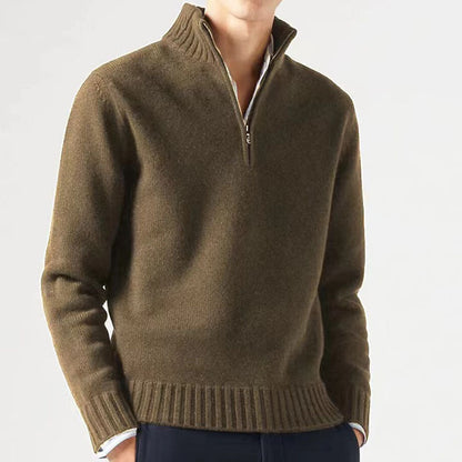 Lässiger Strickpullover mit Viertel Reißverschluss für Herren | Ideal für den Winter