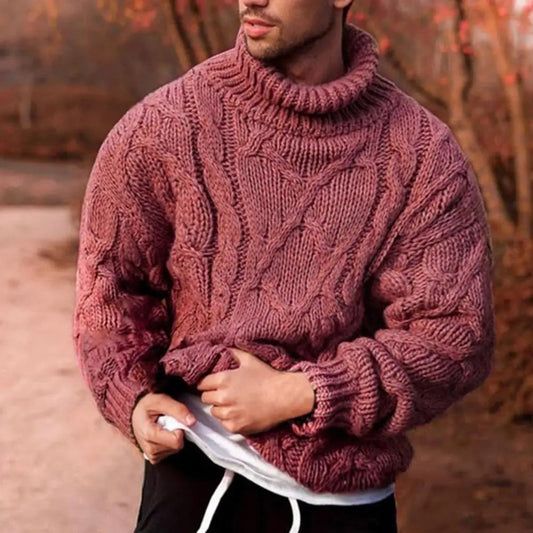 Warmer Geflochtener Strickrollkragenpullover Für Herren | Ideal für den Winter