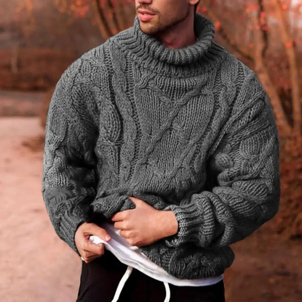 Warmer Geflochtener Strickrollkragenpullover Für Herren | Ideal für den Winter