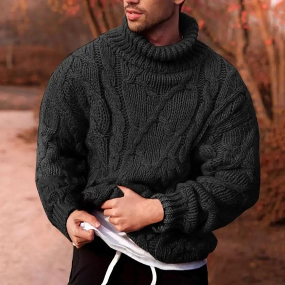 Warmer Geflochtener Strickrollkragenpullover Für Herren | Ideal für den Winter