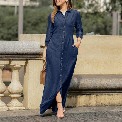 Taylor - Denim-Kleid mit Knopfverschluss