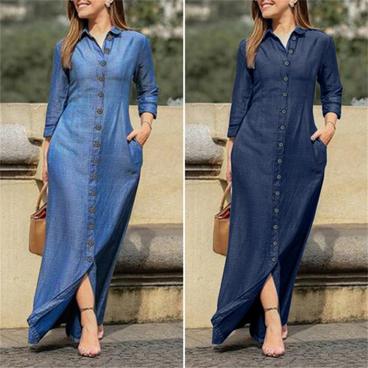 Taylor - Denim-Kleid mit Knopfverschluss