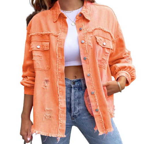 Meike - Jacke - Schick/Elegant - Orange / Materialien / Vielseitiges Design - Alltagstauglich