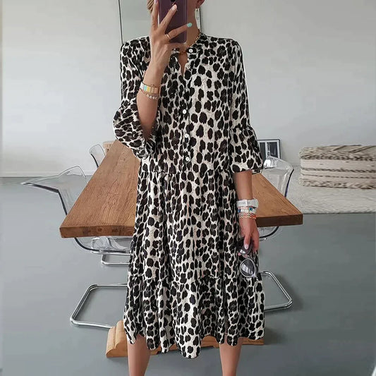 Antje - Sommerkleid - Elegant - Leopard Print / Vielseitiges Design - Ideal für Sommer