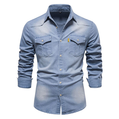 Volkhard - Lässiges Denim-Button-down-Hemd