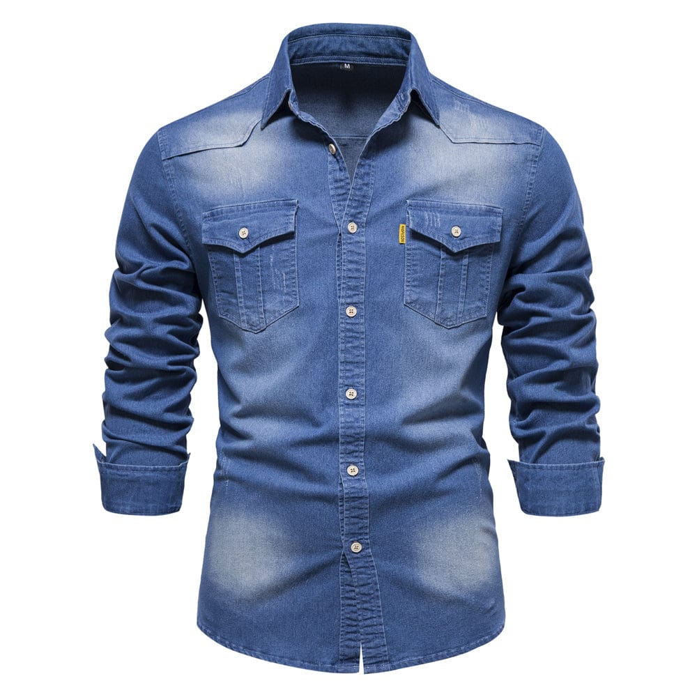 Volkhard - Lässiges Denim-Button-down-Hemd