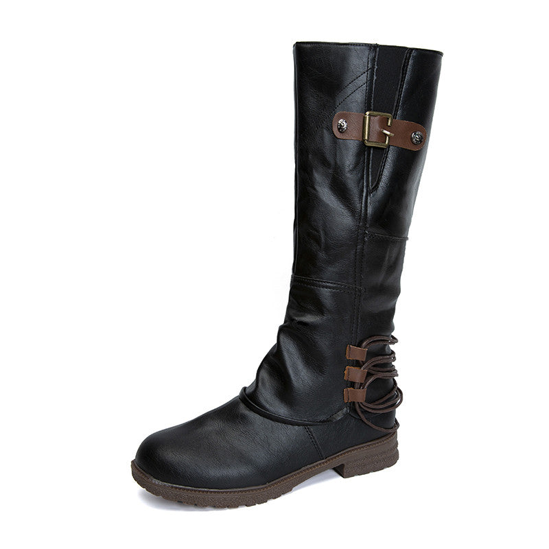 Cowboy Overknee Stiefel aus Veganer Leder mit Absatz für Damen | Ideal für Alltag