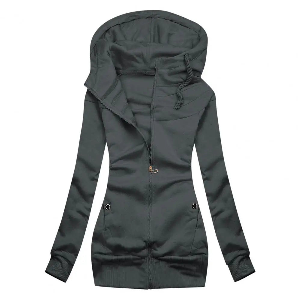 Lässiger Slim-Fit-Hoodie mit Reissverschluss für Damen | Ideal für den Winter