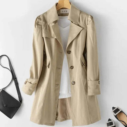 Eleganter Mittellanger Trenchcoat für Damen |  Ideal für den Winter