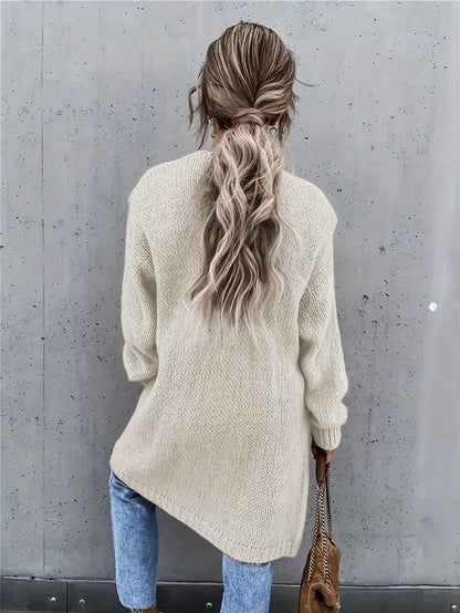 Eleganter mittellanger Cashmere Strickcardigan für Damen | Chic/Elegant Ideal für jede Jahreszeit