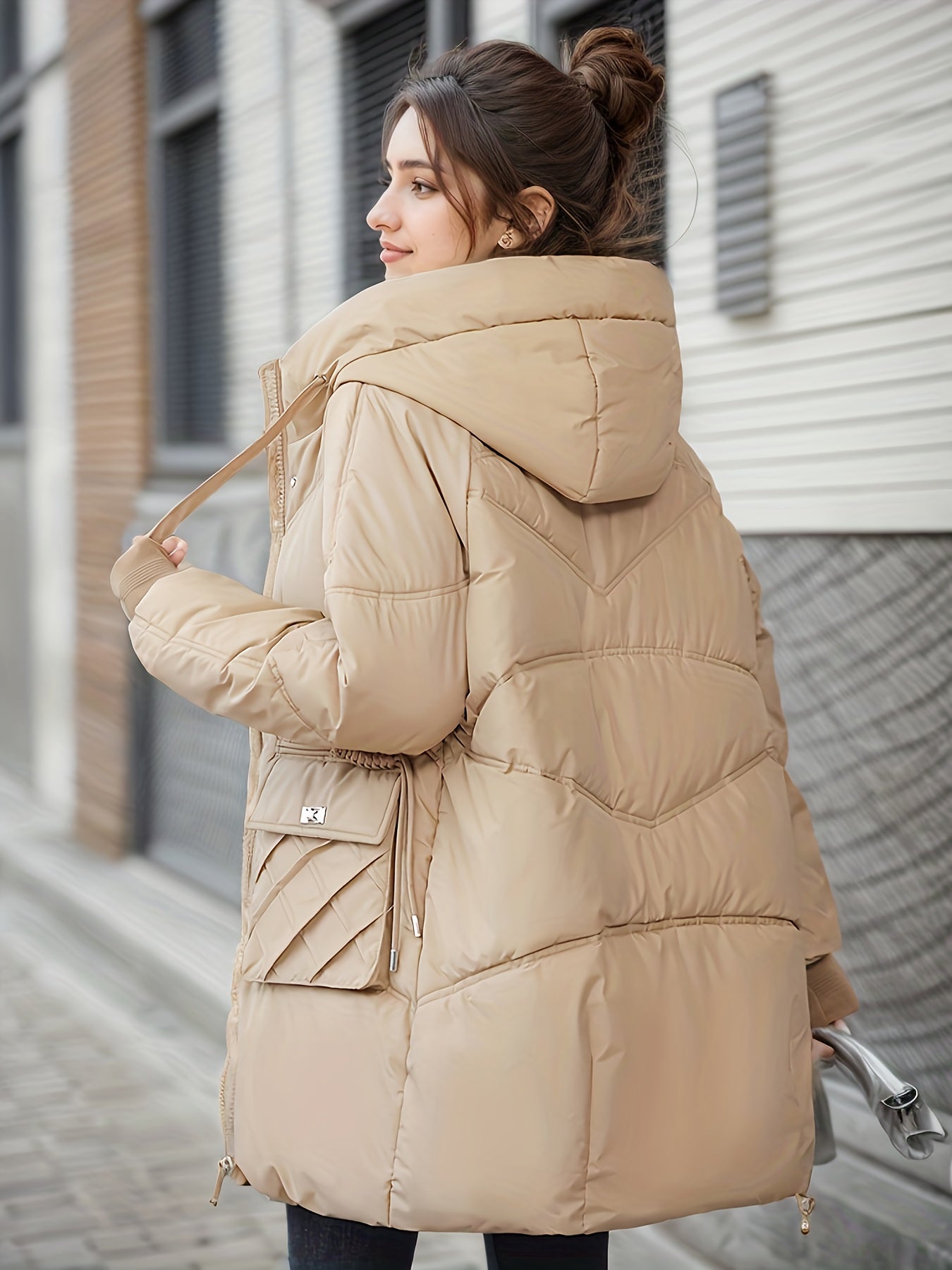 Damen Stylischer Mittellanger Puffer Mantel für Damen | Ideal für den Winter