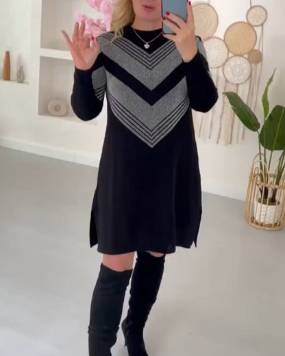 Manuela -  Modisches Jerseykleid mit Seitenschlitz