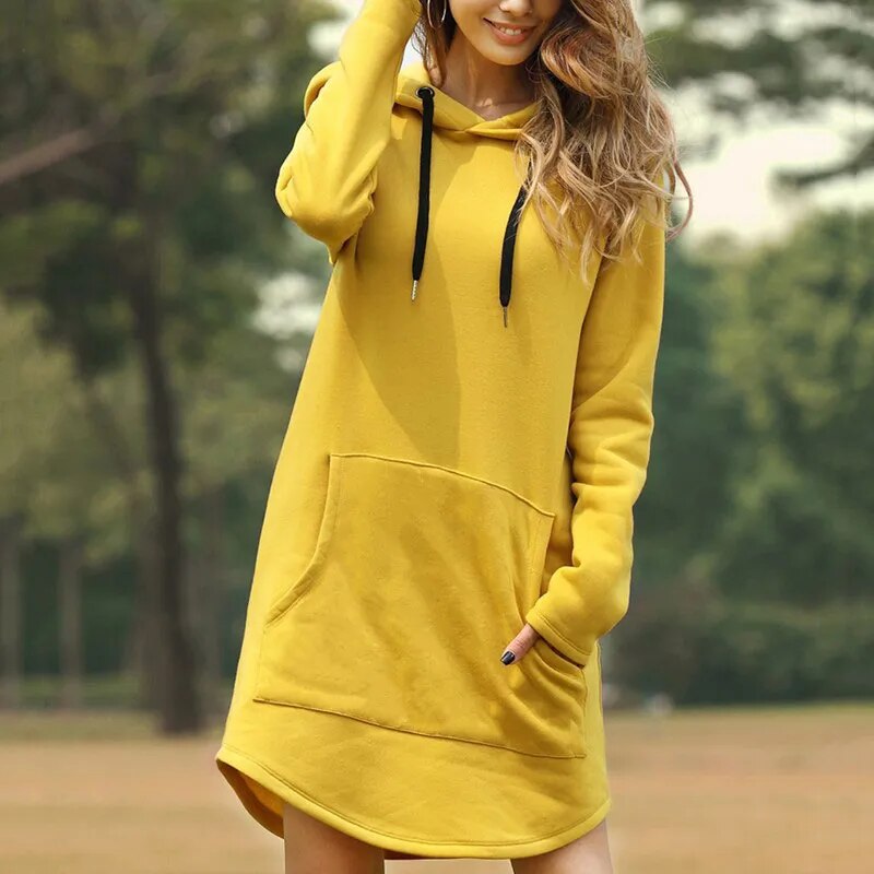 Giesela - Sweatshirt-Kleid mit Kapuze - Lässig - Moderner Stil - Alltagskleidung