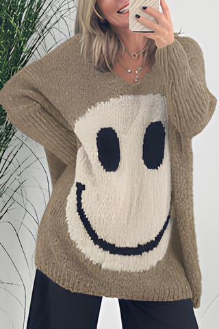 Carolyn - Eleganter Smiley-Langarmpullover