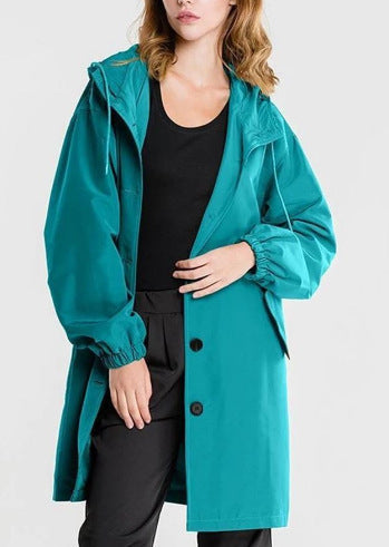 Wasserfeste Oversize Knopf-Regenjacke Mit Kapuze Für Damen | Ideal für den Winter