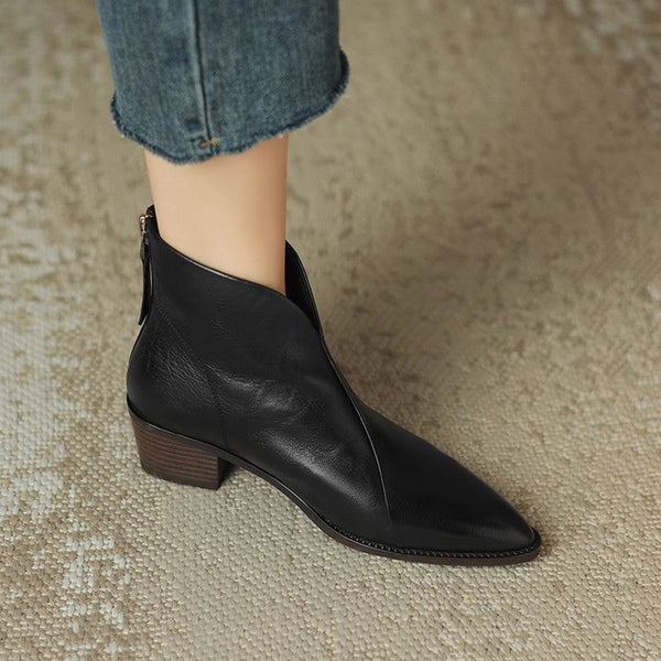 Elegante Stiefeletten mit Absatz im Retro-Stil aus veganem Leder für Damen | Eco-Friendly Materials