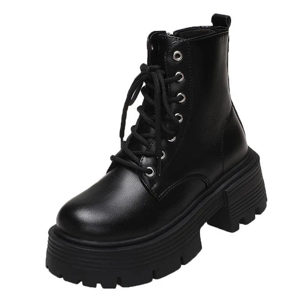 Casual Plateau Stiefeletten aus veganem Leder für Damen | Perfekt für legere Tage