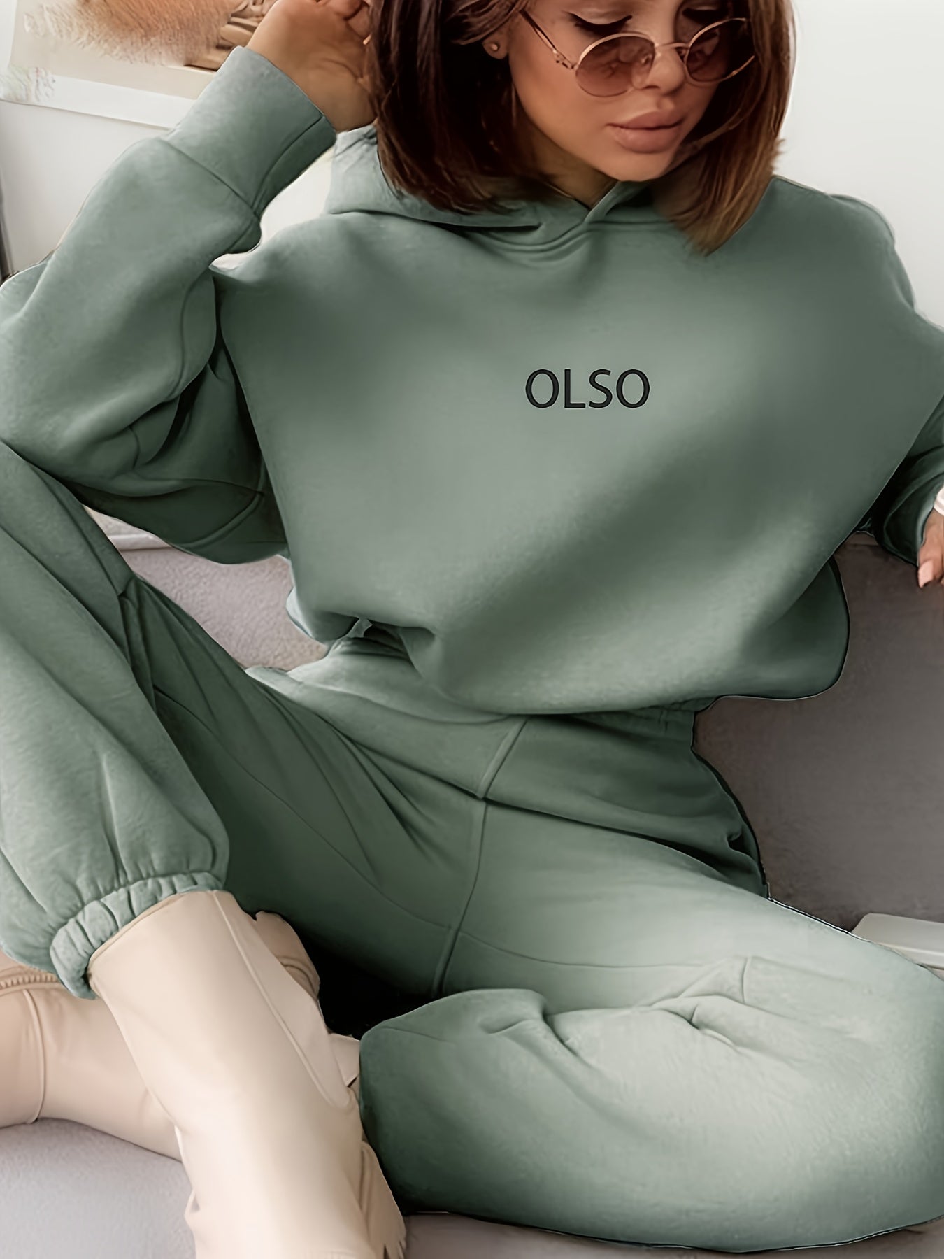 Lässiges Hoodie-Set Mit "Olso"-Print Und Jogginghose Mit Elastischem Bund Für Damen | Ideal für Outdoor-Aktivitäten