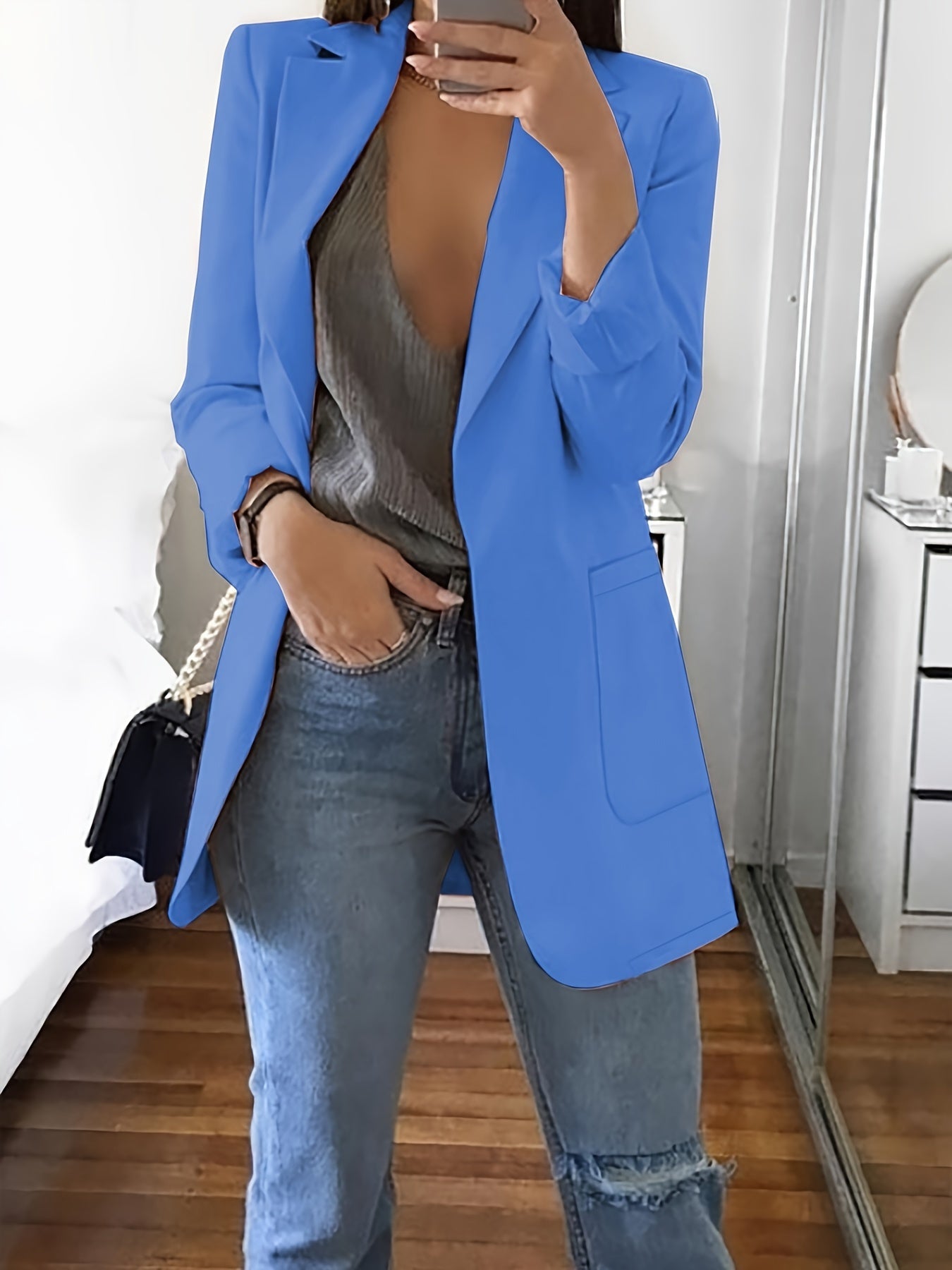 Eleganter Business Longblazer mit Knopfleiste für Damen | Perfekt für legere Tage