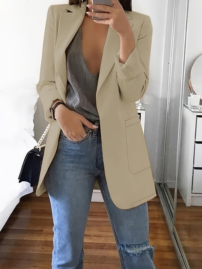 Eleganter Business Longblazer mit Knopfleiste für Damen | Perfekt für legere Tage