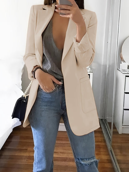 Eleganter Business Longblazer mit Knopfleiste für Damen | Perfekt für legere Tage