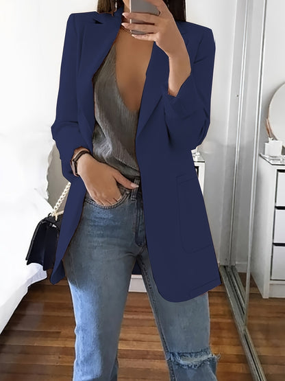 Eleganter Business Longblazer mit Knopfleiste für Damen | Perfekt für legere Tage