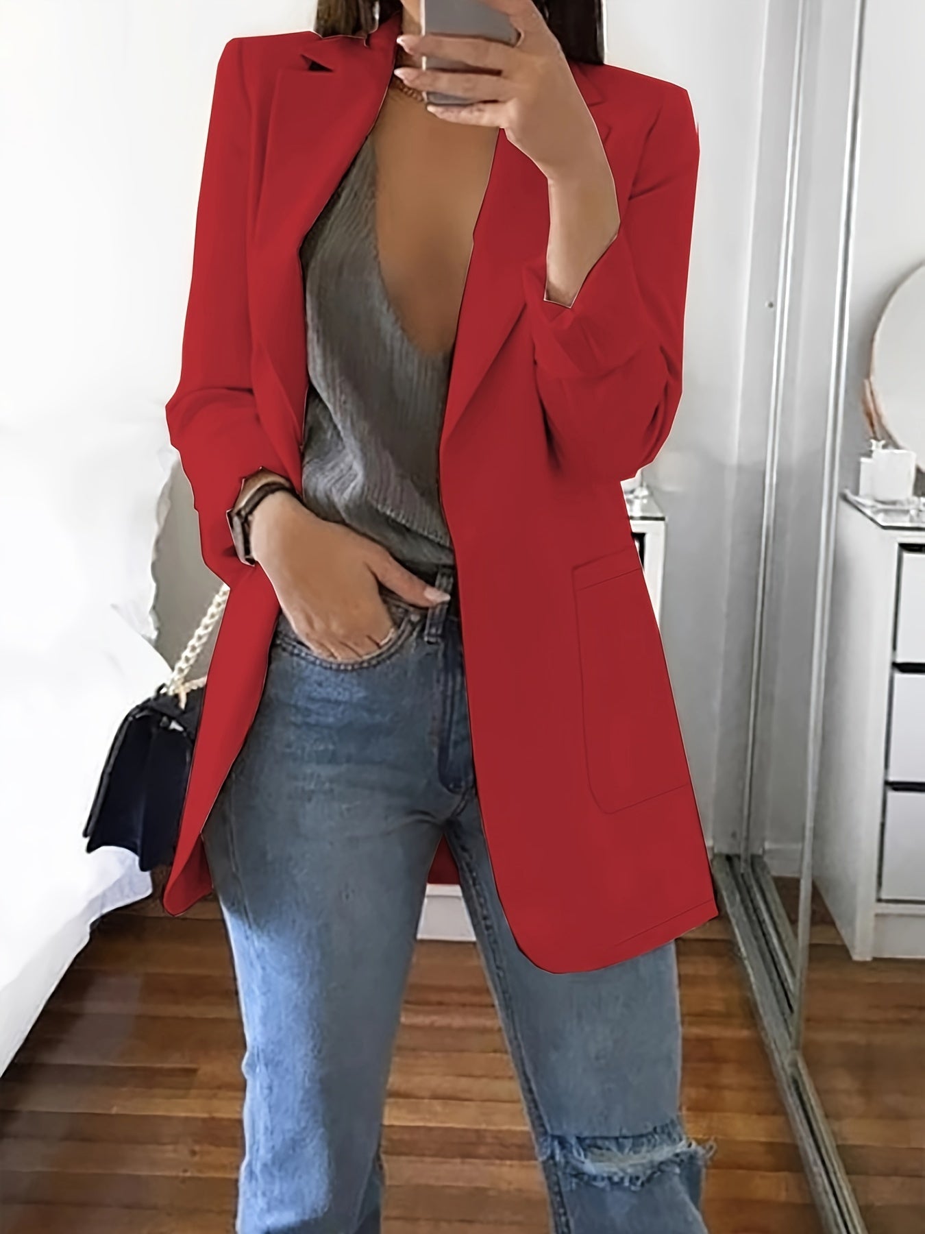 Eleganter Business Longblazer mit Knopfleiste für Damen | Perfekt für legere Tage