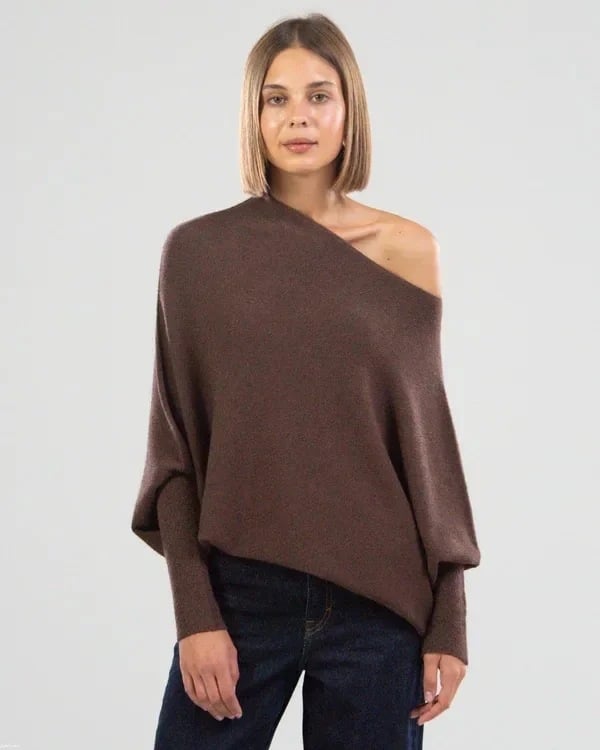 Schulterfreier Pullover Für Damen