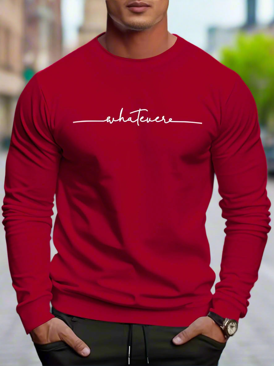 Lässiger Strickpullover mit "Whatever"-Print für Herren | Ideal für den Winter