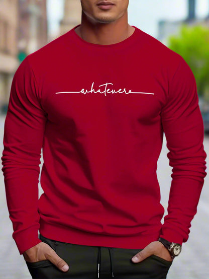 Lässiger Strickpullover mit "Whatever"-Print für Herren | Ideal für den Winter