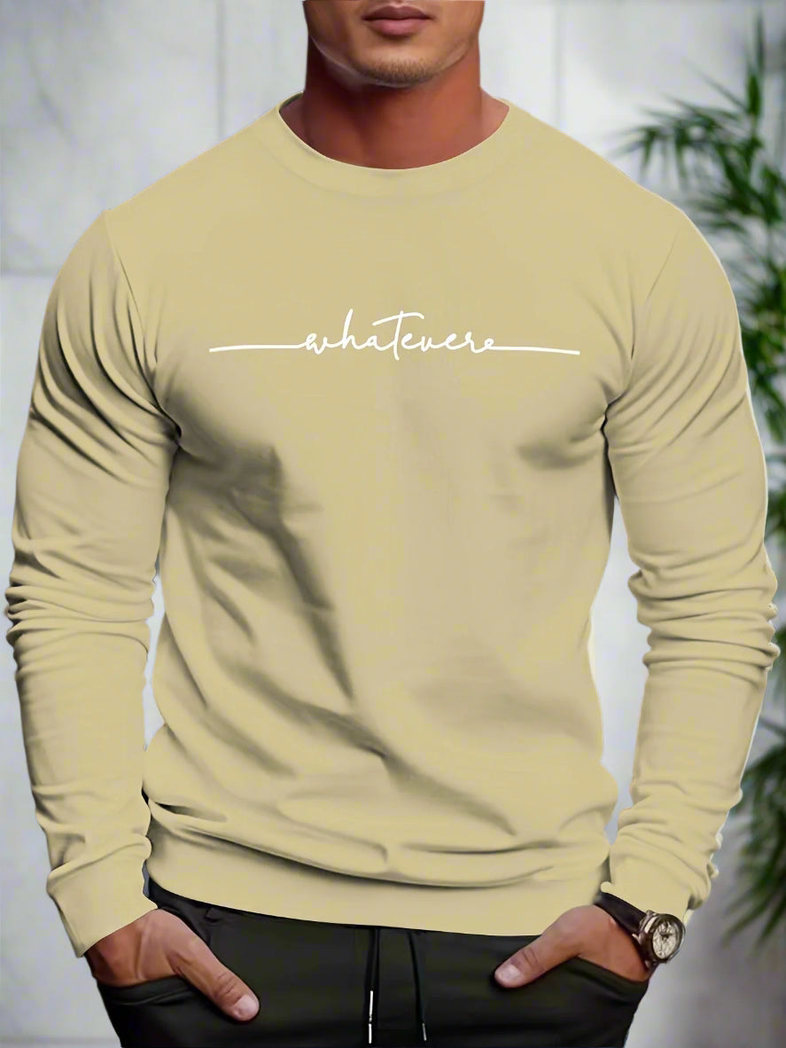 Lässiger Strickpullover mit "Whatever"-Print für Herren | Ideal für den Winter