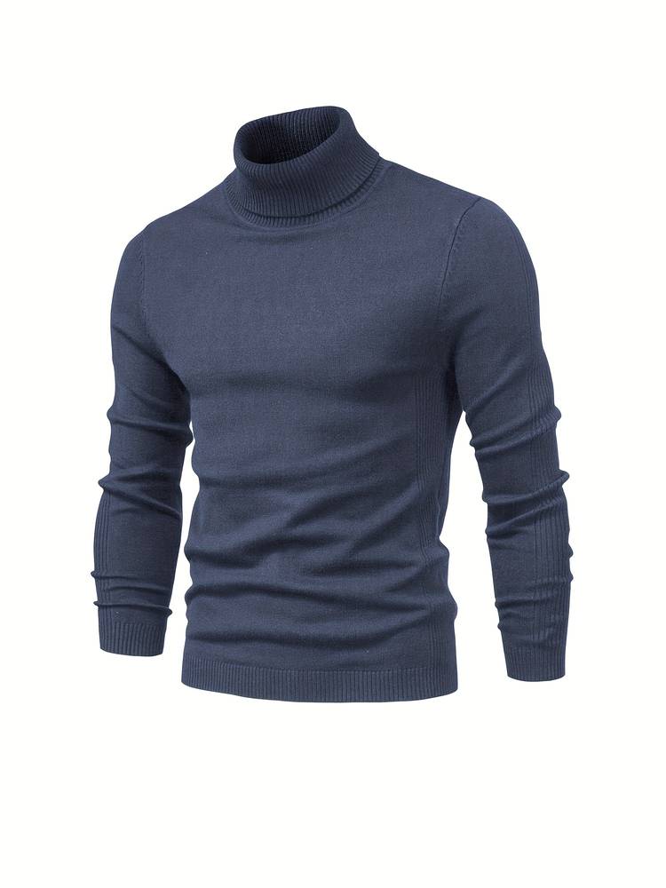 Slim-Fit Rollkragen-Strickpullover Für Herren | Ideal für den Winter