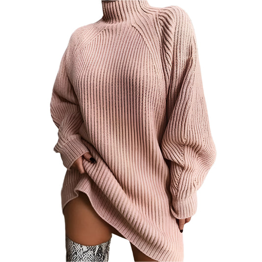 Lässiger Strick-Rollkragenpullover In Oversize Für Damen | Ideal für den Winter