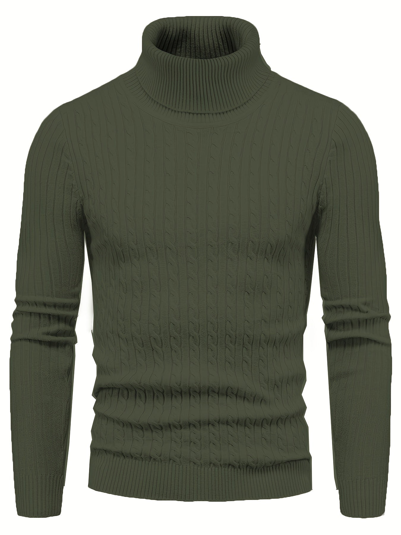 Schmaler Kabel-Strickrollkragenpullover Für Herren | Ideal für den Winter