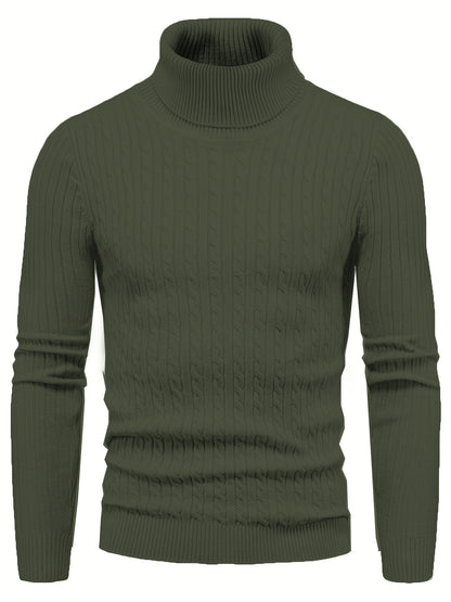 Schmaler Kabel-Strickrollkragenpullover Für Herren | Ideal für den Winter