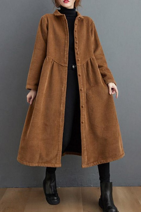 Eleganter Cord-Trenchcoat für Damen | Ideal für den Winter