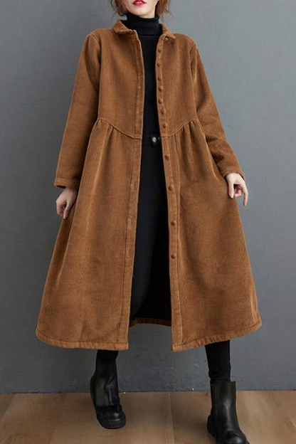 Eleganter Cord-Trenchcoat für Damen | Ideal für den Winter