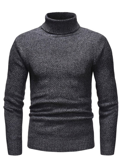 Schmal Geschnittener Strickrollkragenpullover Für Herren | Ideal für den Winter