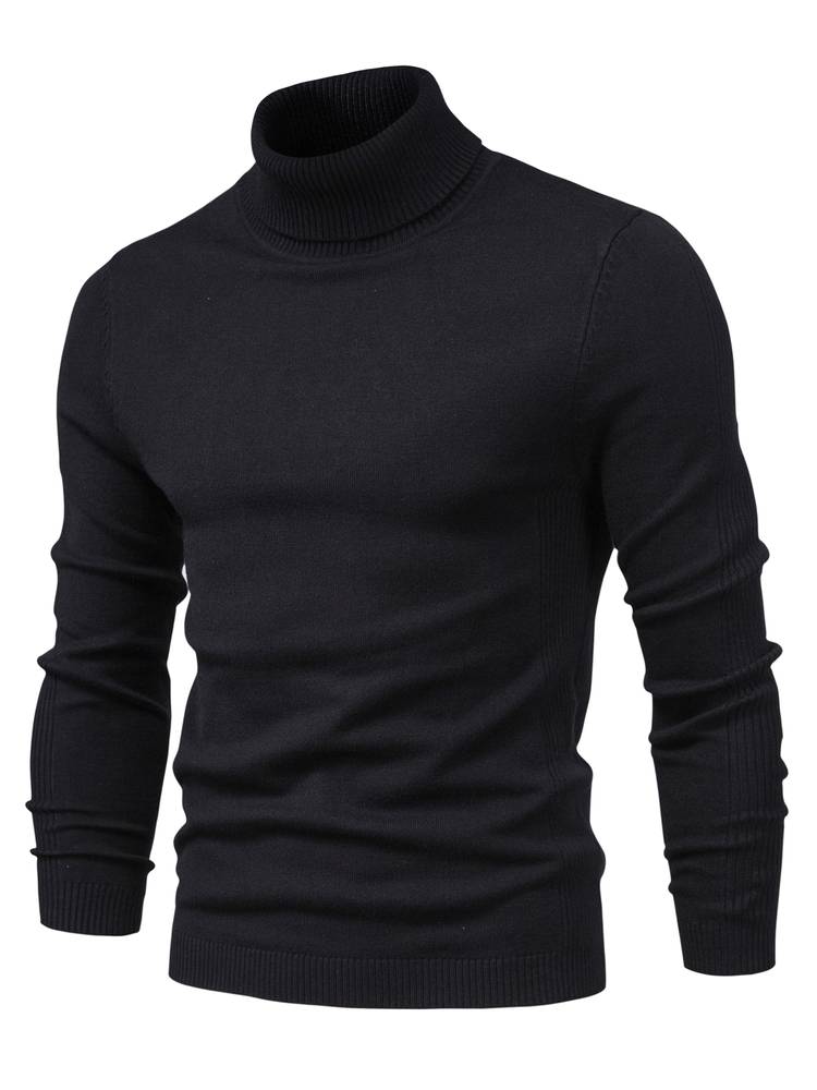 Slim-Fit Rollkragen-Strickpullover Für Herren | Ideal für den Winter