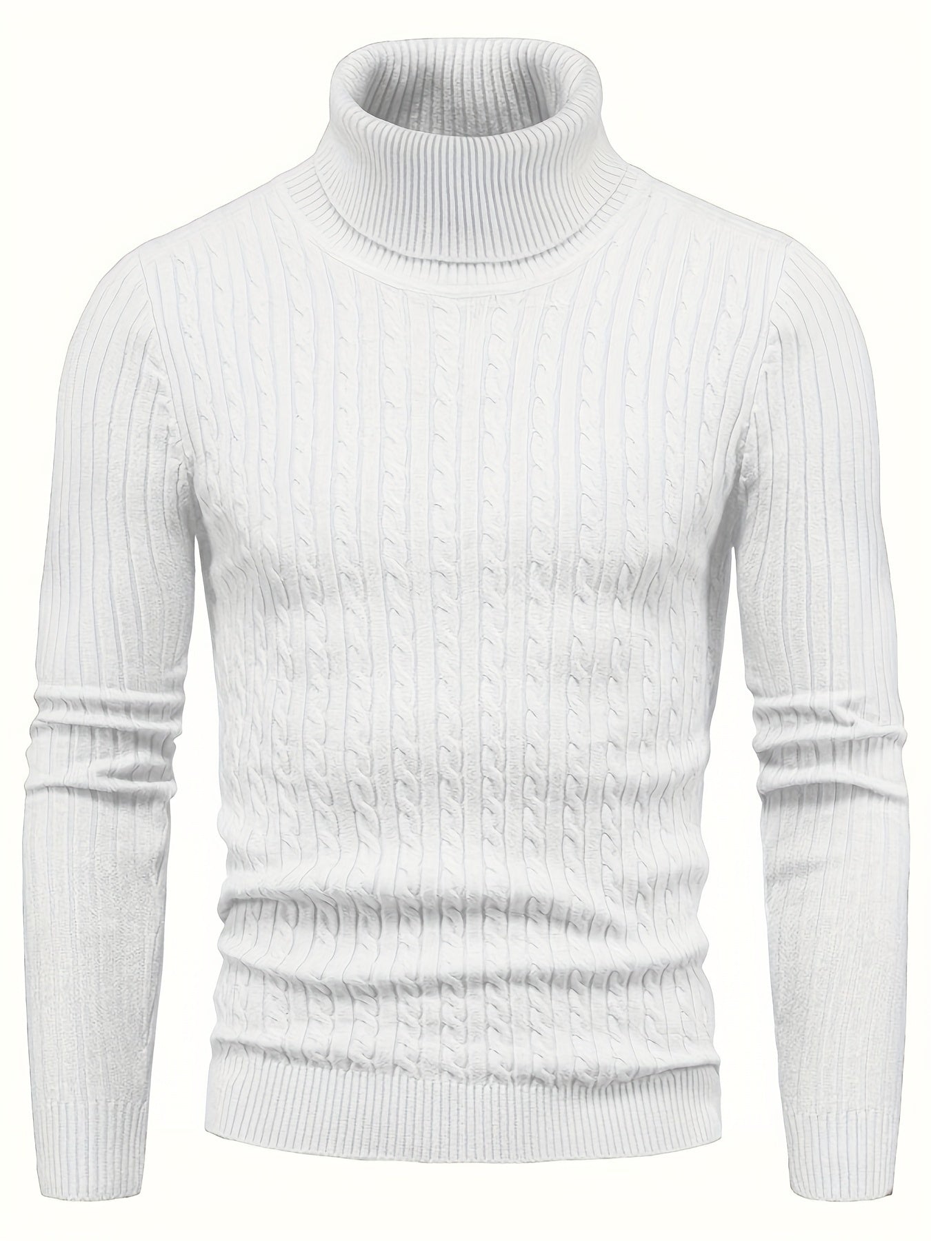 Schmaler Kabel-Strickrollkragenpullover Für Herren | Ideal für den Winter