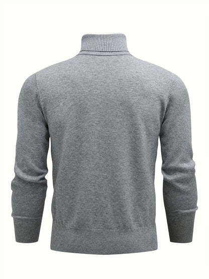 Schmal Geschnittener Kabel-Strickrollkragenpullover Für Herren | Ideal für den Winter