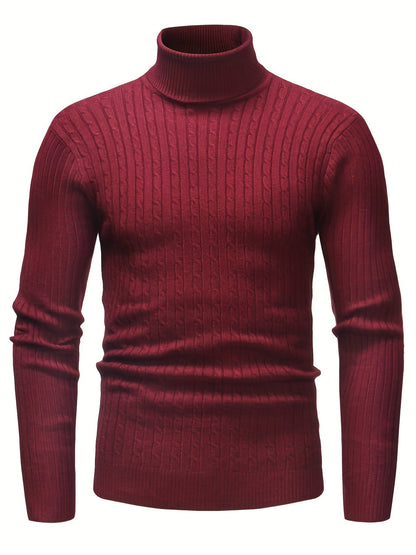 Schmaler Kabel-Strickrollkragenpullover Für Herren | Ideal für den Winter