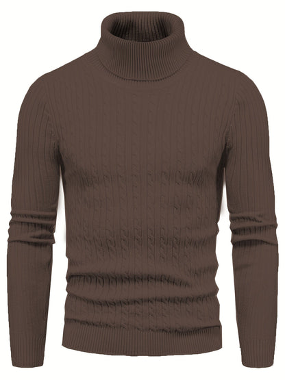 Schmaler Kabel-Strickrollkragenpullover Für Herren | Ideal für den Winter