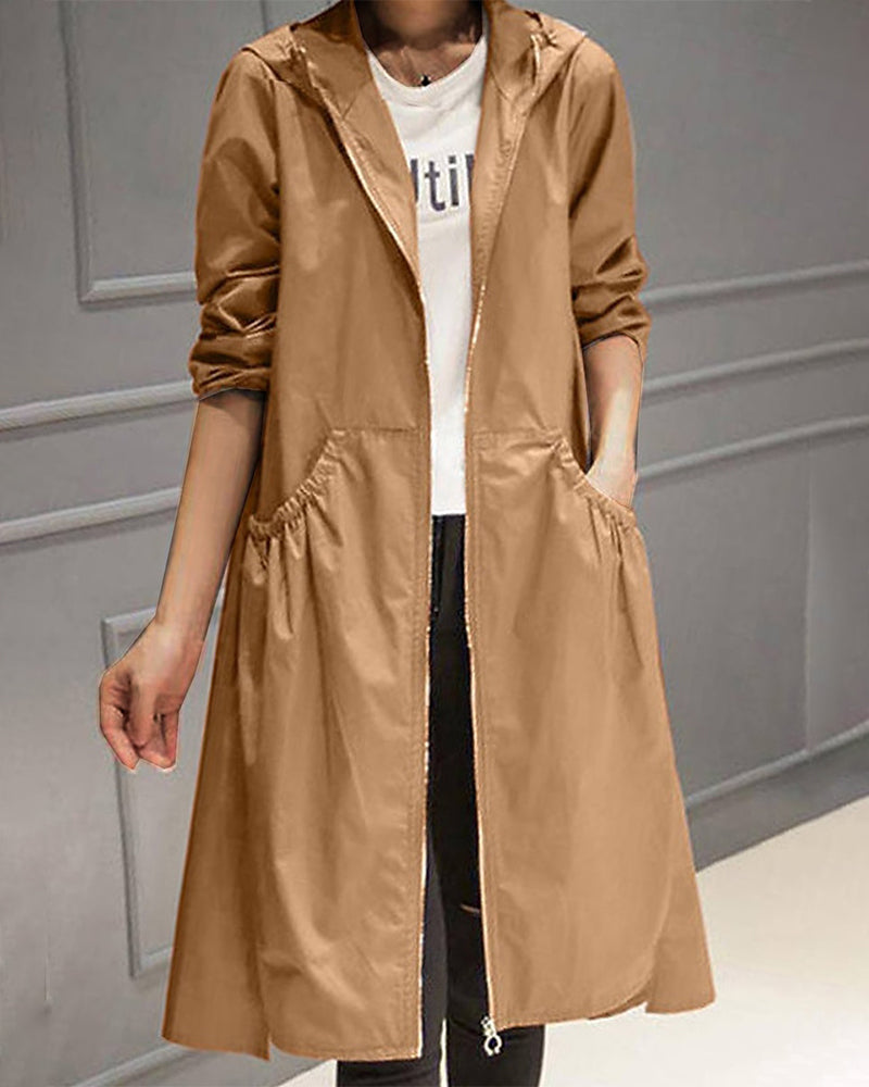 Klassischer Langer Einreihiger Trenchcoat für Damen | Ideal für den Winter